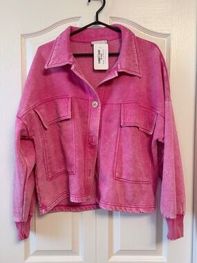 Zenana cropped fleece jacket
